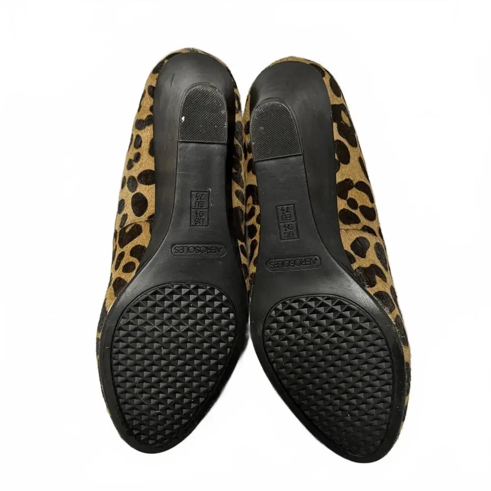 Women’s aersoles leopard print wedge heels‎ size 9.5